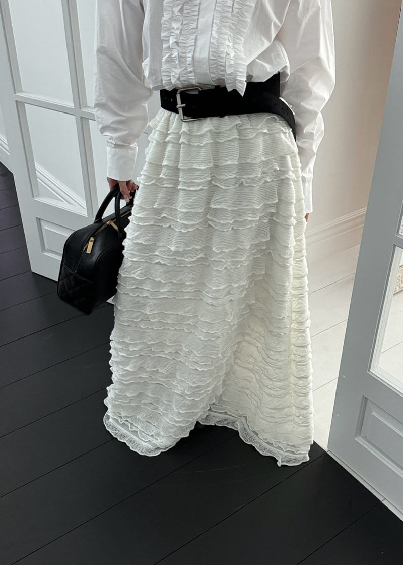 Auver_Fit - Korean Women Fashion - #momslook - Knit Cancan Long Skirt - 12