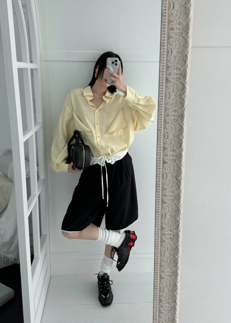 Auver_Fit - Korean Women Fashion - #momslook - Stitch Pocket Shirt - 12