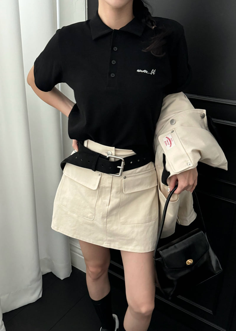 Auver_Fit - Korean Women Fashion - #momslook - Auver Collar Tee - 5