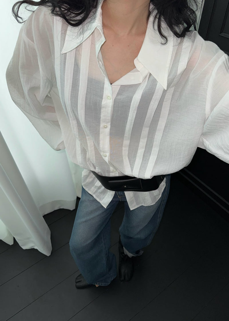 Auver_Fit - Korean Women Fashion - #shopsmall - Big Collar Pintuck Shirt - 8