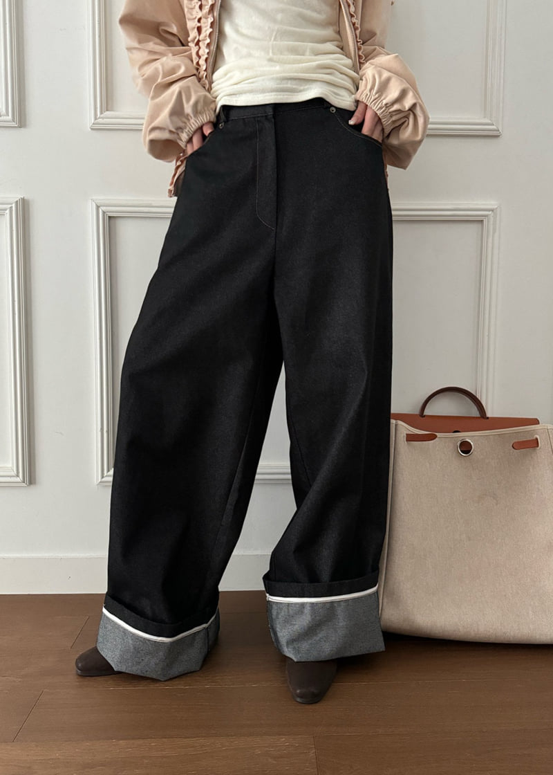 Auver_Fit - Korean Women Fashion - #womensfashion - Selvedge Roll-up Pants - 9