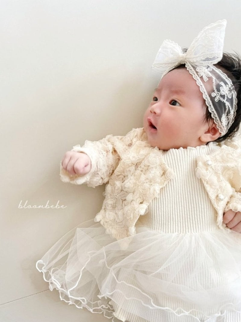 Bloombebe - Korean Baby Fashion - #babyboutiqueclothing - Bloosom Cardigan One-piece Set - 4