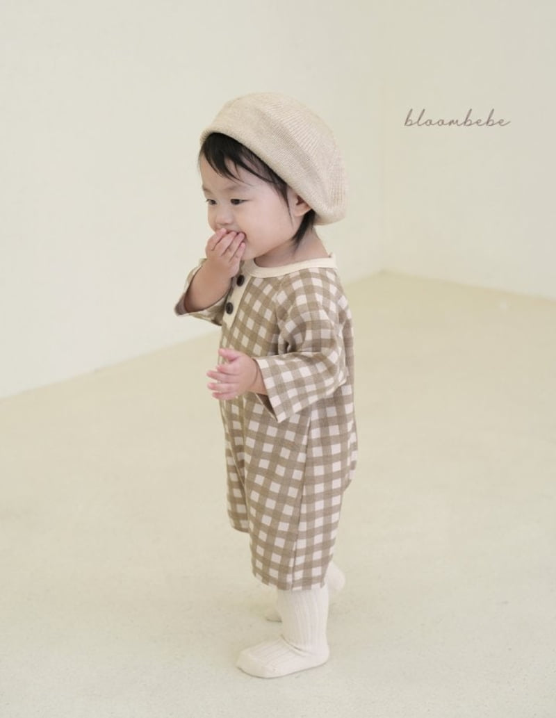 Bloombebe - Korean Baby Fashion - #onlinebabyshop - Mellow Check Bodysuit - 2