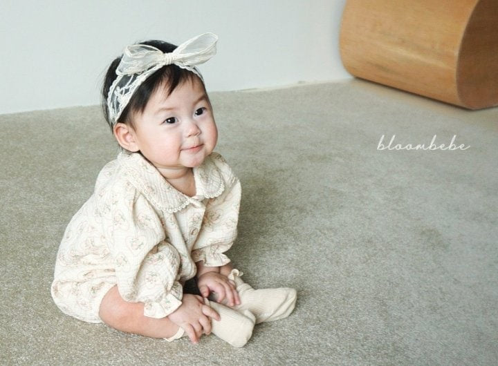 Bloombebe - Korean Baby Fashion - #smilingbaby - Heart Flower Bonnet Set - 5