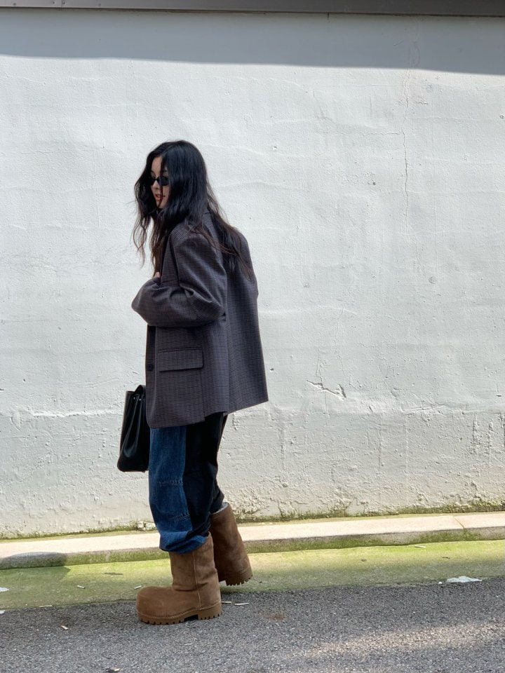 Bricklane - Korean Women Fashion - #momslook - Check Jacket - 8