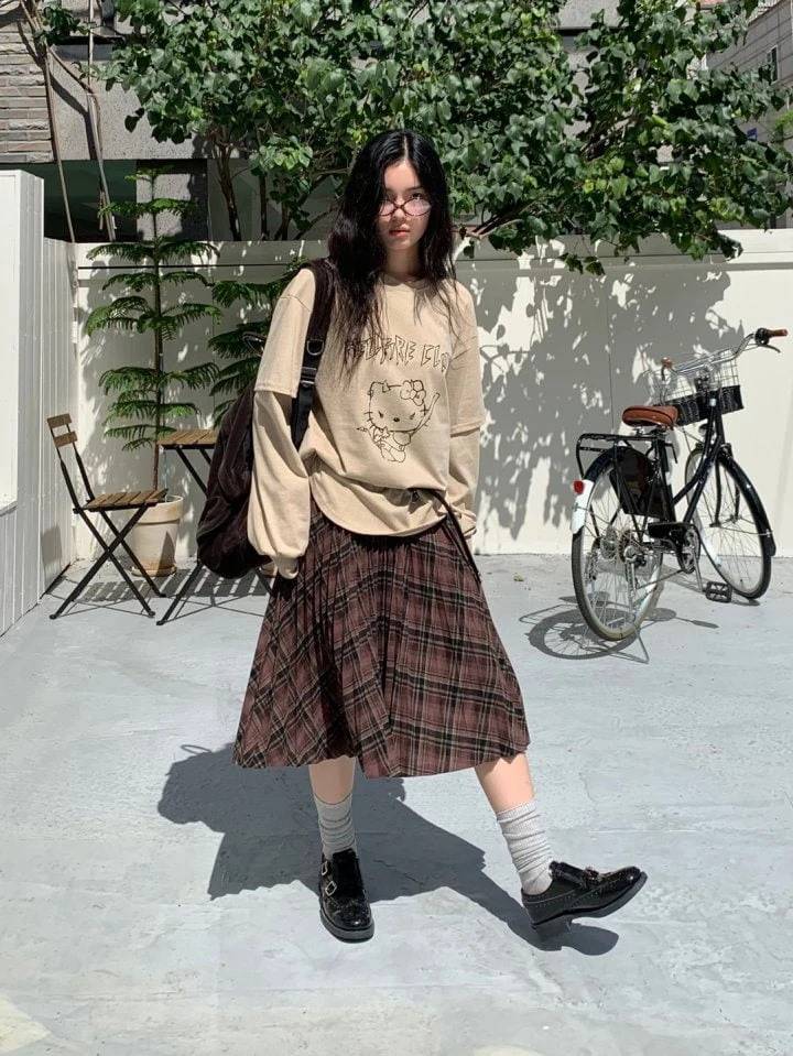 Bricklane - Korean Women Fashion - #thelittlethings - Check Pleats Skirt - 8