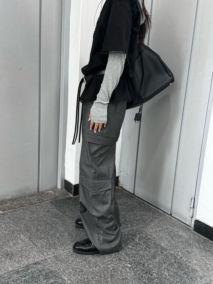 Bricklane - Korean Women Fashion - #womensfashion - Stripe Zipper Pants - 6