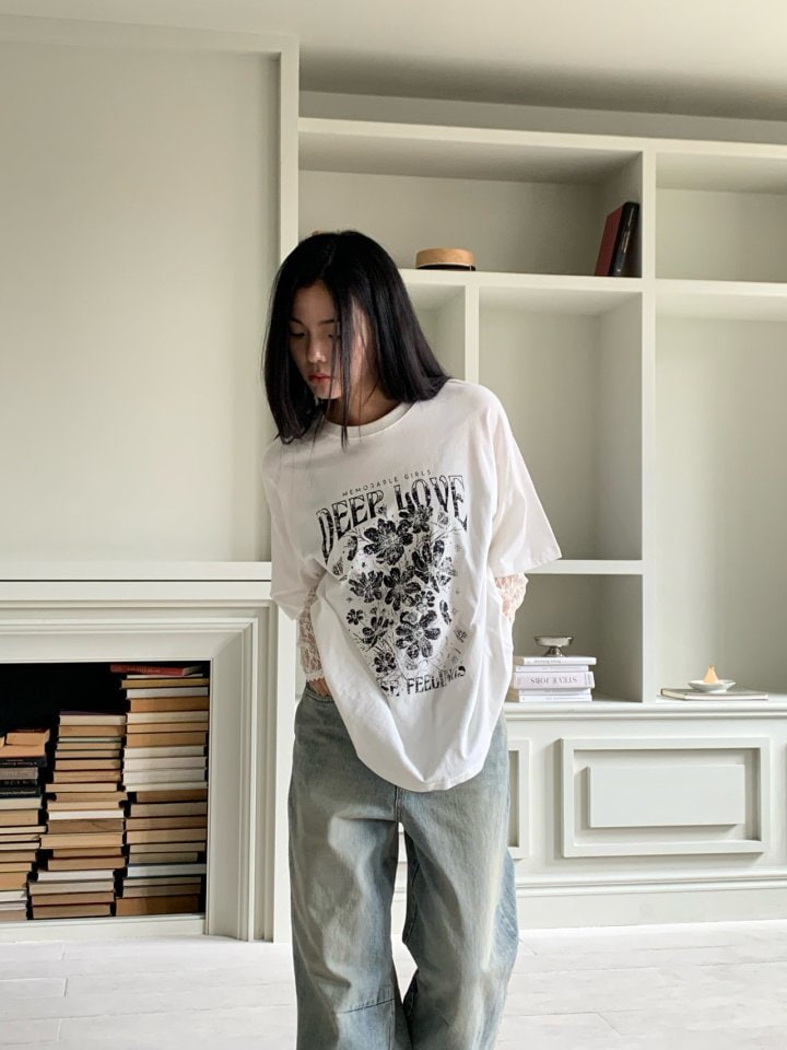 Bricklane - Korean Women Fashion - #womensfashion - Deep Love Tee - 11