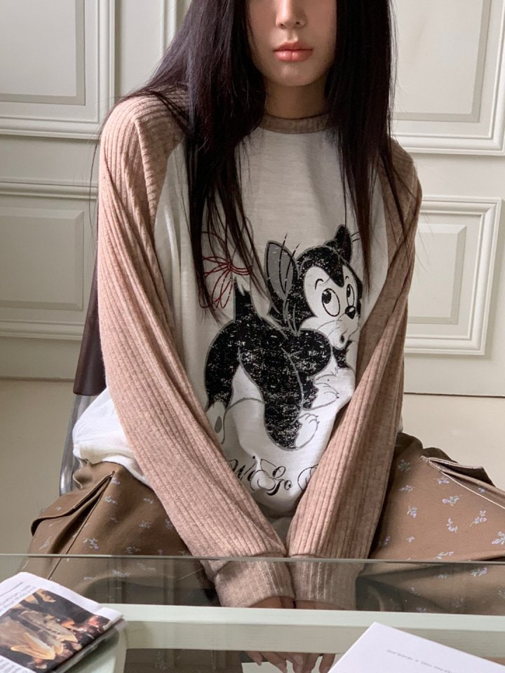 Bricklane - Korean Women Fashion - #womensfashion - Knit Raglan Tee - 10