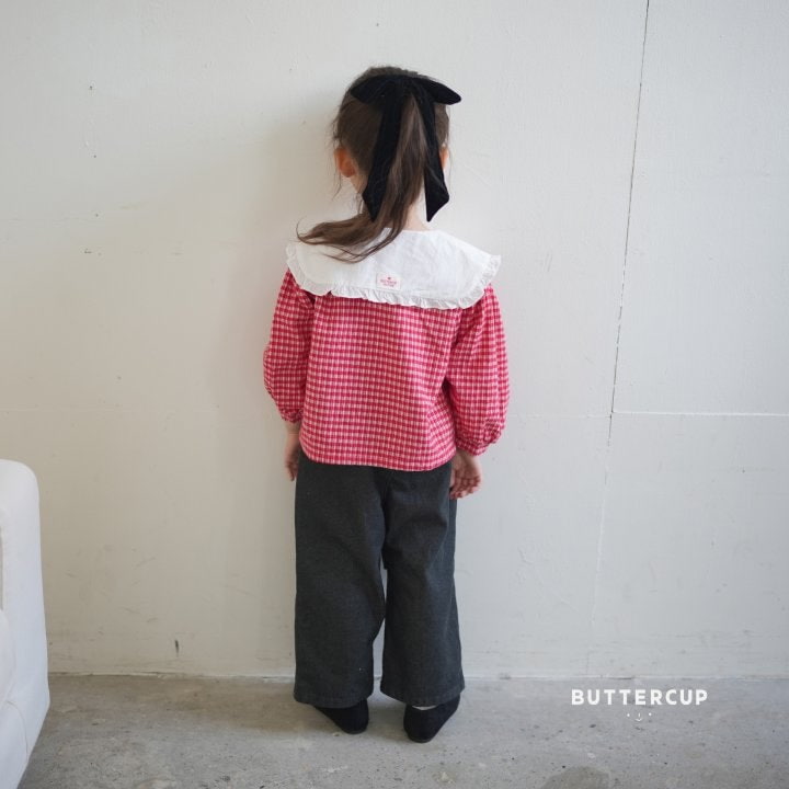 Buttercup - Korean Children Fashion - #fashionkids - Mini Ribbon Check Blouse - 6