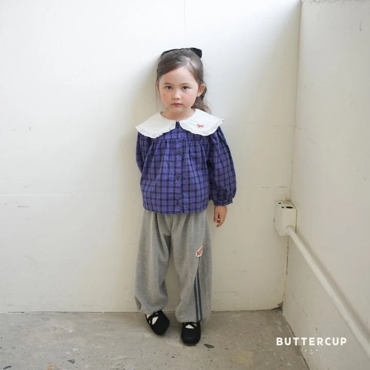 Buttercup - Korean Children Fashion - #kidsstore - Mini Ribbon Check Blouse - 8