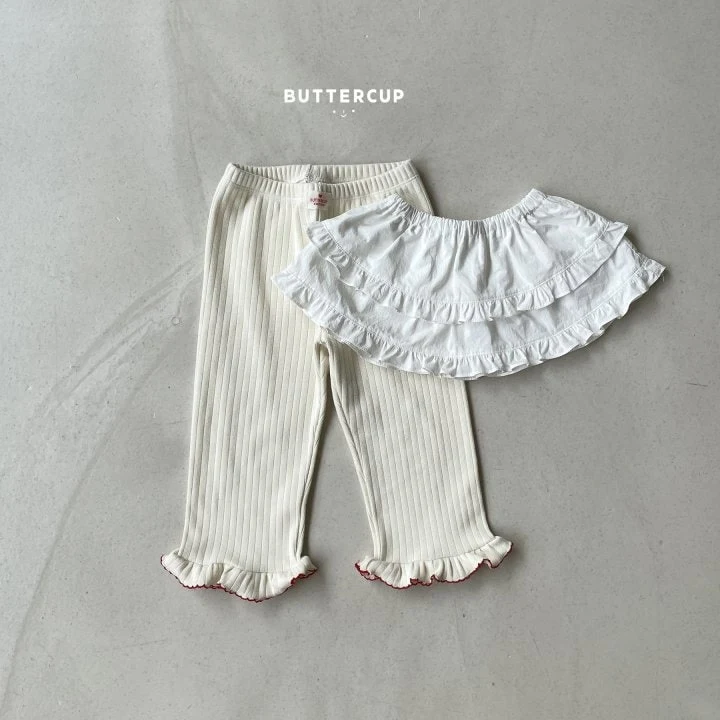 Buttercup - Korean Children Fashion - #kidzfashiontrend - Rib Frill Pants - 10