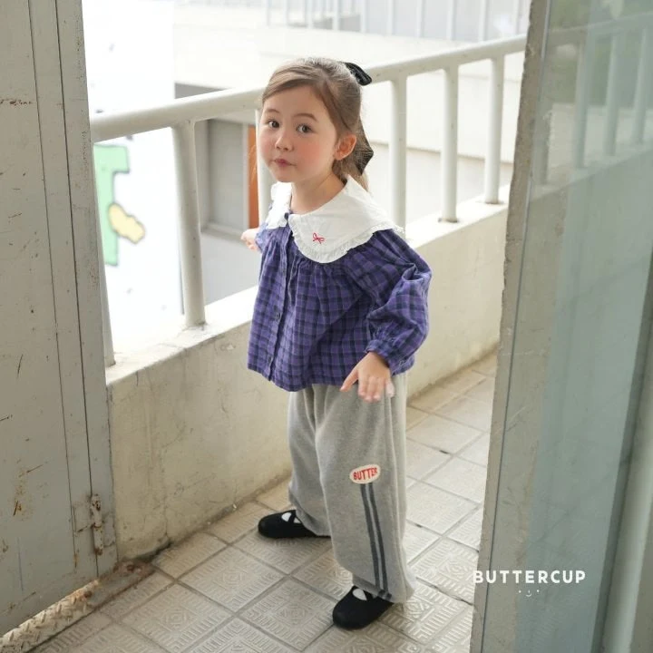 Buttercup - Korean Children Fashion - #kidzfashiontrend - Mini Ribbon Check Blouse - 9