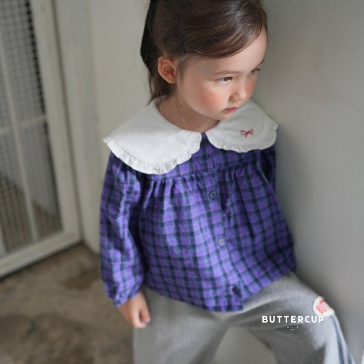 Buttercup - Korean Children Fashion - #littlefashionista - Mini Ribbon Check Blouse - 11