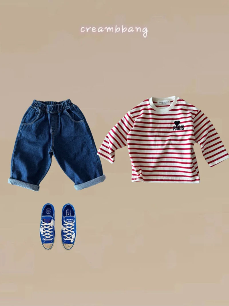 Cream Bbang - Korean Children Fashion - #childofig - Pairs Stripe Tee - 7