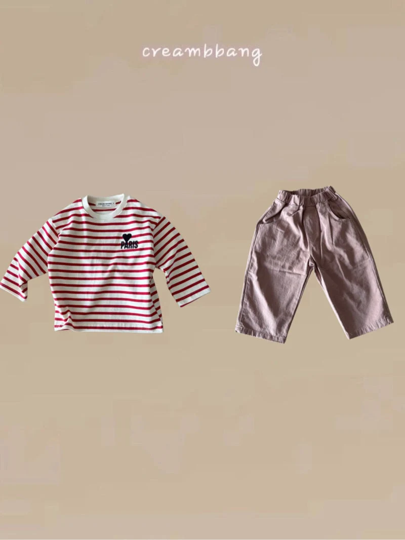 Cream Bbang - Korean Children Fashion - #childofig - Pairs Stripe Tee - 8