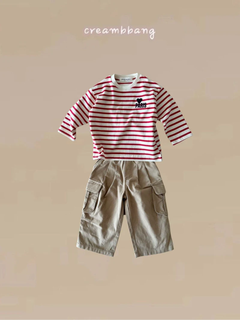 Cream Bbang - Korean Children Fashion - #childrensboutique - Pairs Stripe Tee - 9