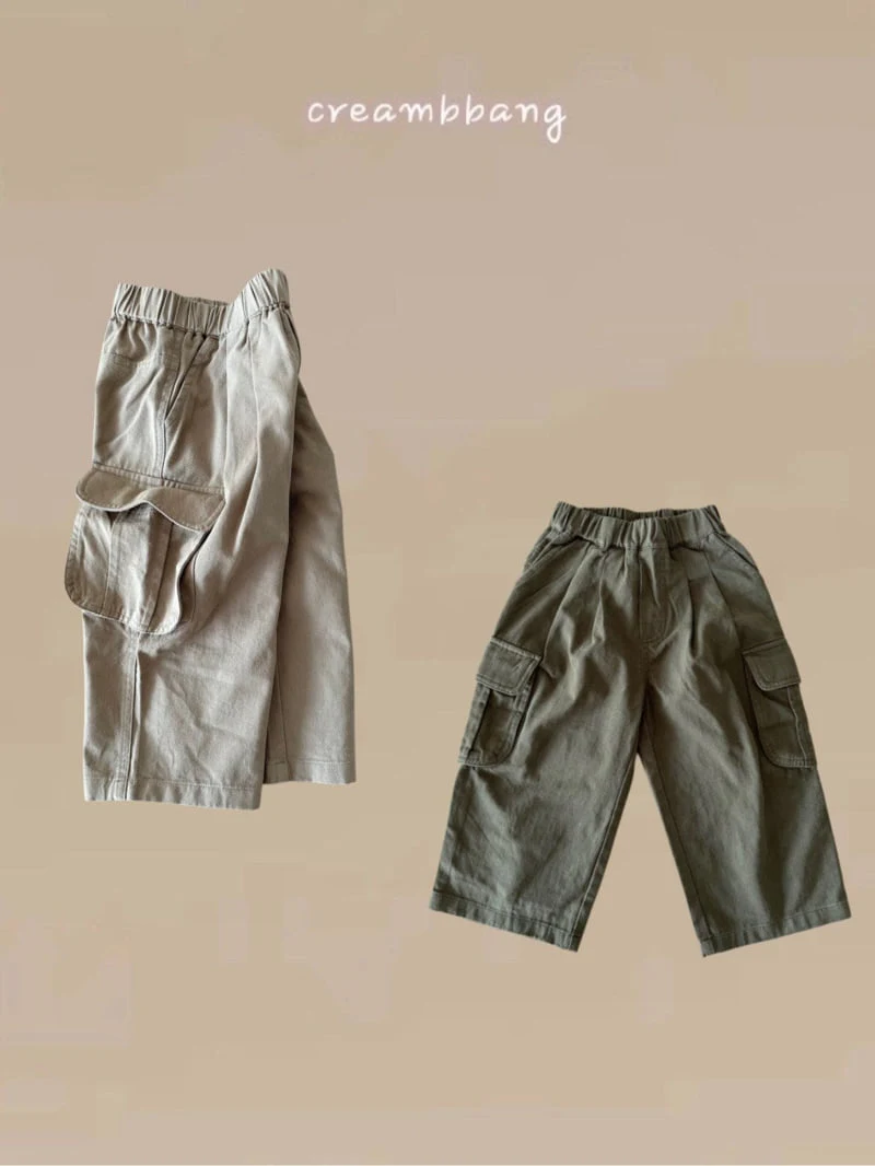 Cream Bbang - Korean Children Fashion - #kidsshorts - Washed Cargo Pants