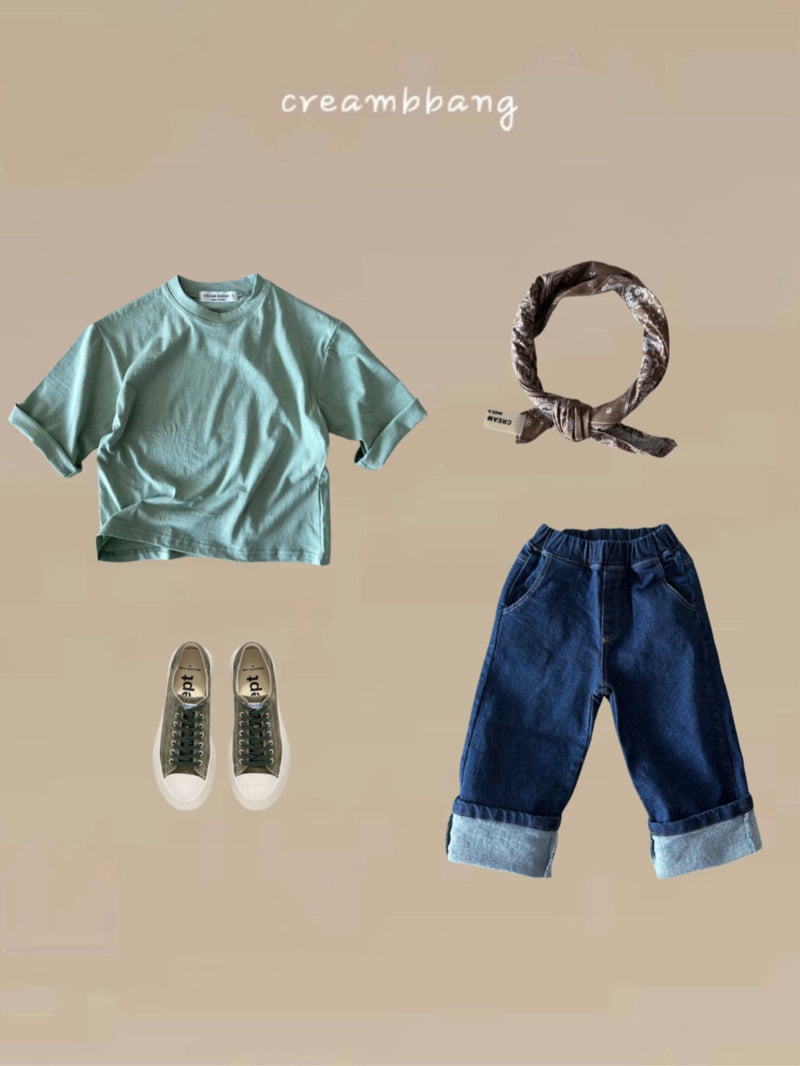 Cream Bbang - Korean Children Fashion - #kidsshorts - Thanks Midi Boxy Tee - 9