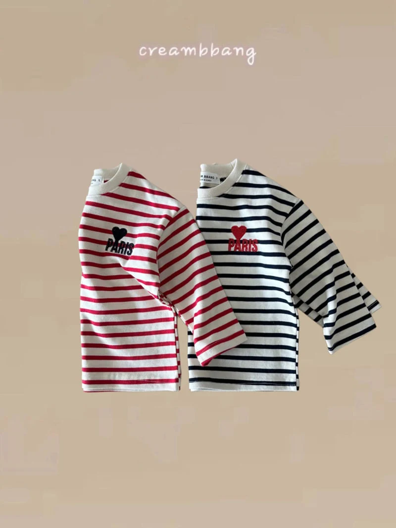 Cream Bbang - Korean Children Fashion - #kidzfashiontrend - Pairs Stripe Tee