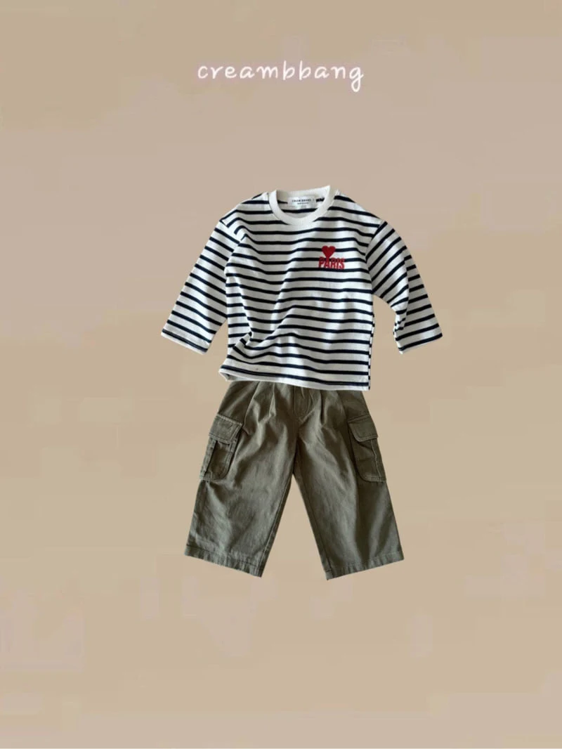 Cream Bbang - Korean Children Fashion - #littlefashionista - Pairs Stripe Tee - 4