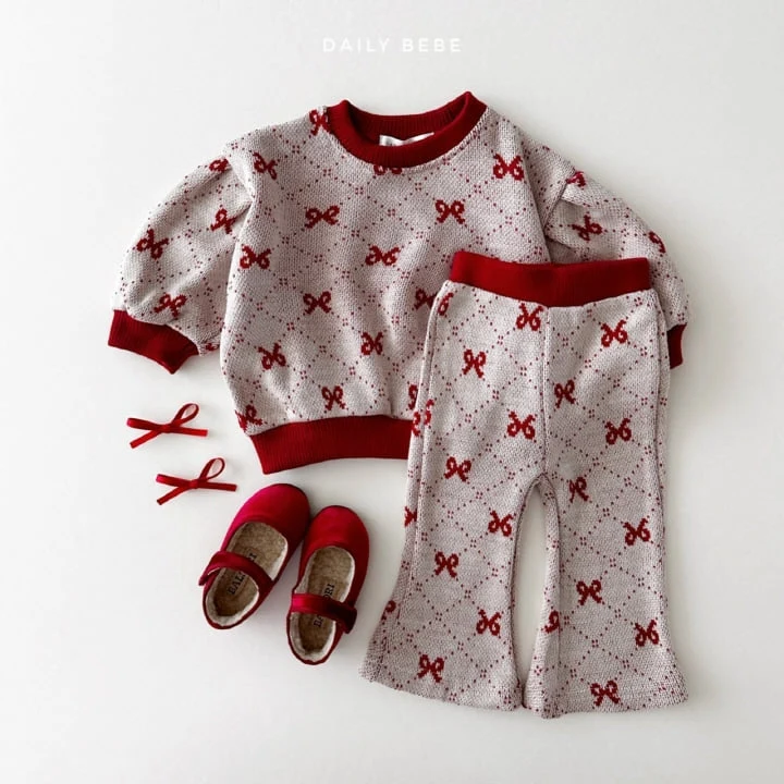 Daily Bebe - Korean Children Fashion - #magicofchildhood - Jacquard Top Bottom Set - 7