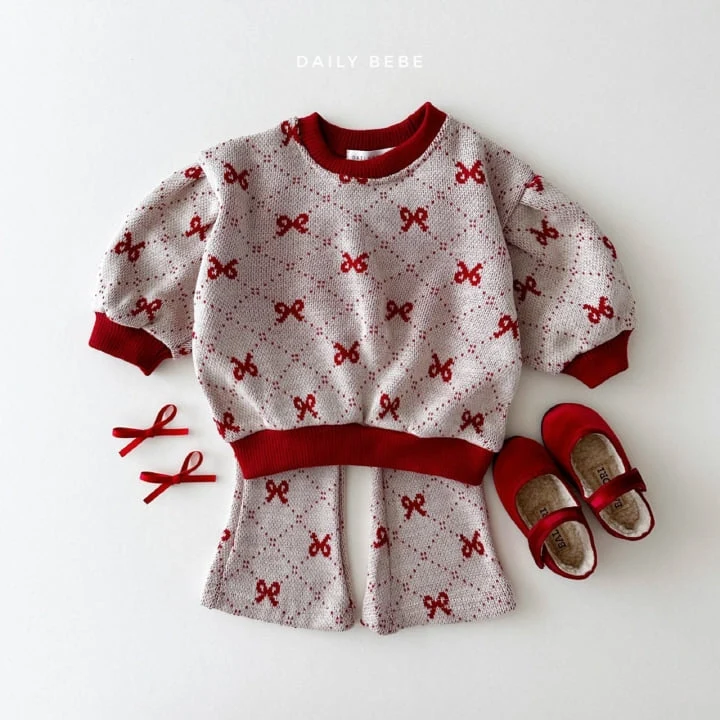 Daily Bebe - Korean Children Fashion - #minifashionista - Jacquard Top Bottom Set - 8