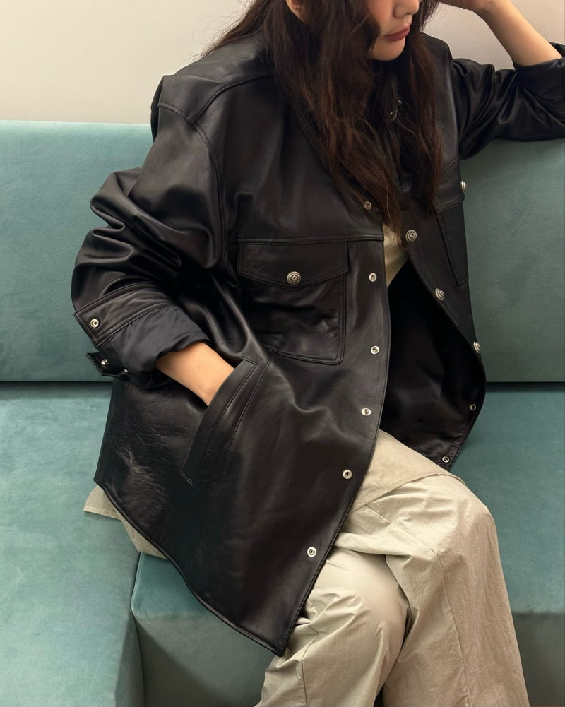 Dailyjud - Korean Women Fashion - #momslook - Samuel Leather Jacket