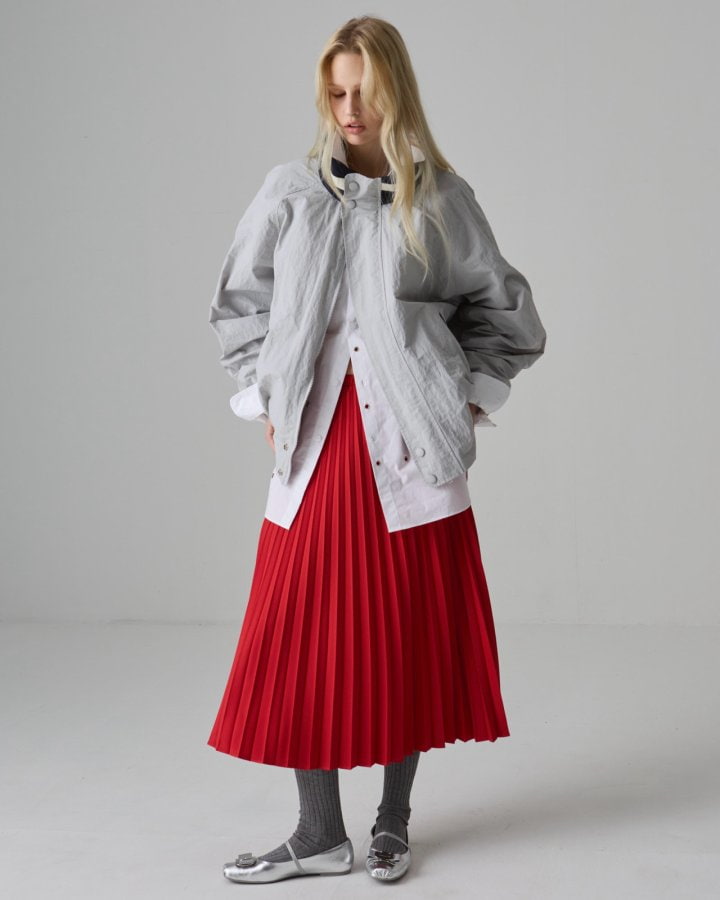 Dailyjud - Korean Women Fashion - #pursuepretty - Red Wrinkle Skirt - 10