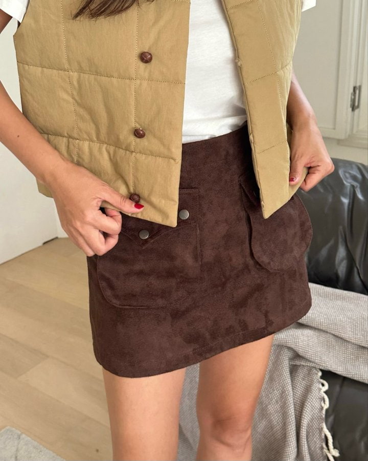 Dailyjud - Korean Women Fashion - #vintageinspired - Capital Suede Skirt