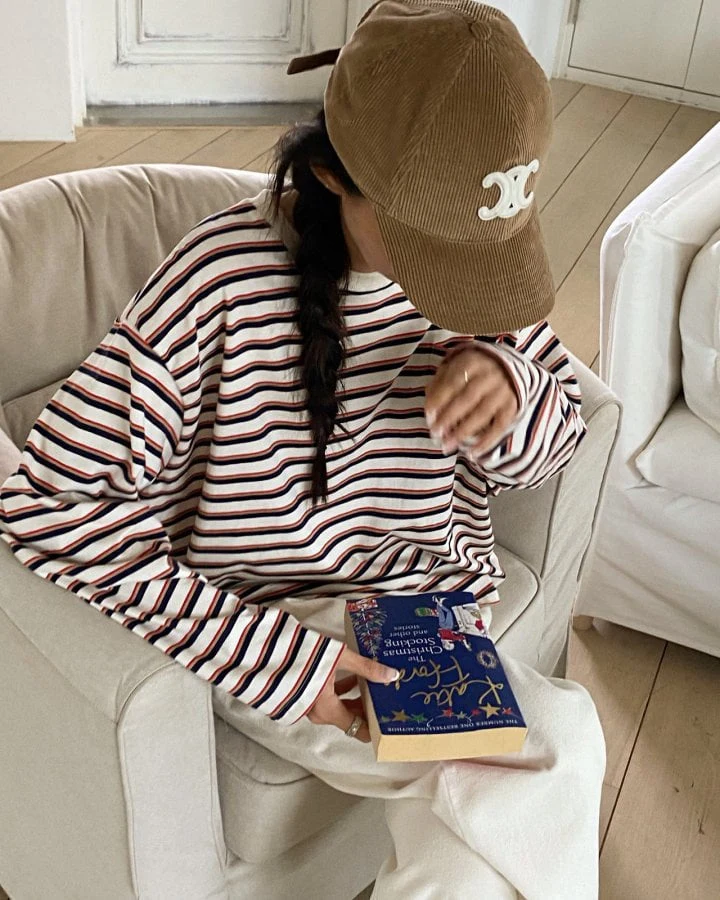 Diana - Korean Women Fashion - #momslook - Jane Stripe Tee