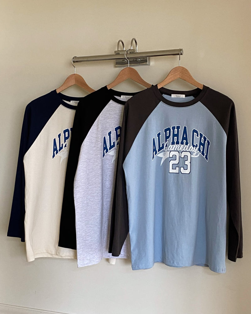 Diana - Korean Women Fashion - #momslook - Alphachi Raglan Tee - 11