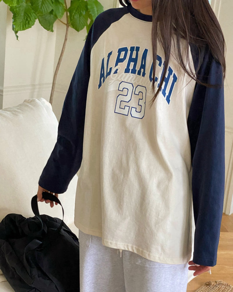 Diana - Korean Women Fashion - #romanticstyle - Alphachi Raglan Tee - 4