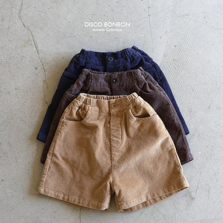 Disco Bonbon - Korean Children Fashion - #fashionkids - Span Corduroy Half Pants