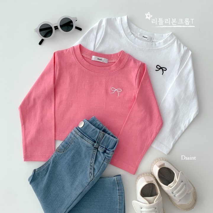 Dsaint - Korean Children Fashion - #childofig - Little Ribbon Crop Tee