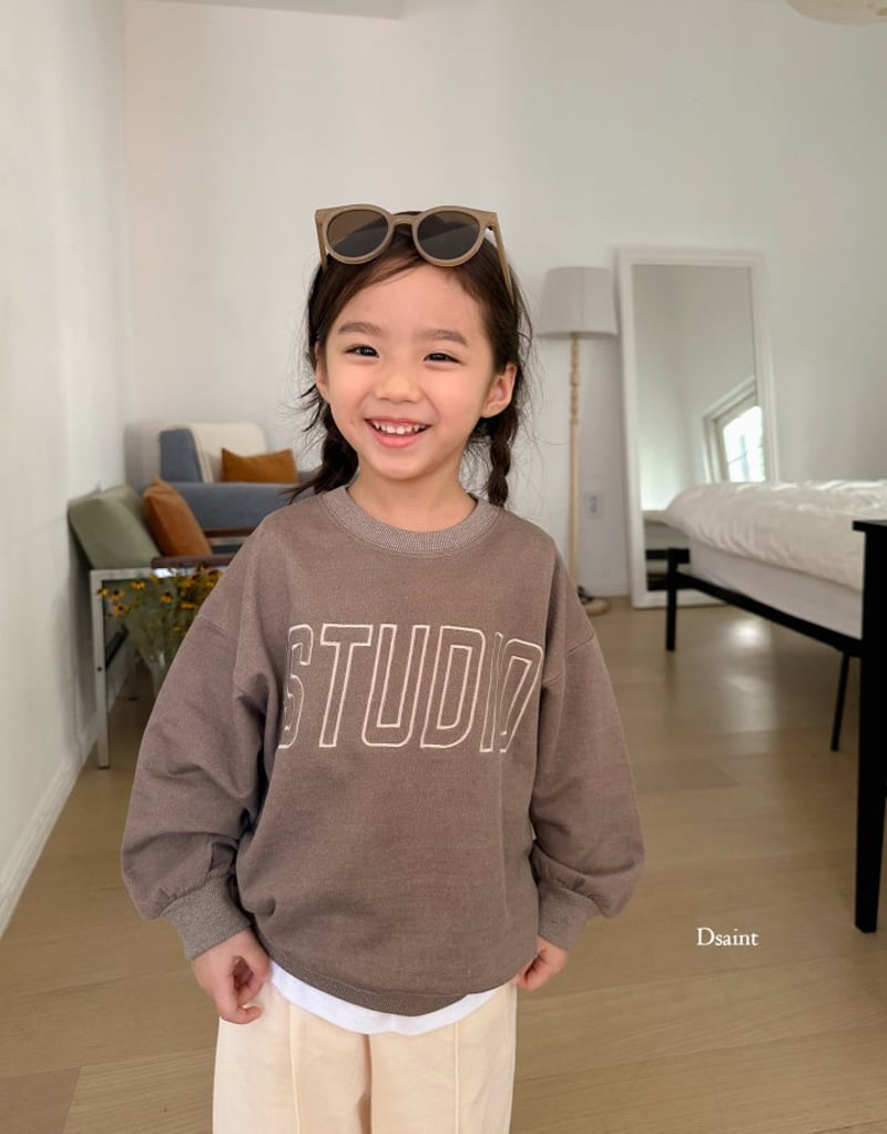 Dsaint - Korean Children Fashion - #magicofchildhood - Studio Pigment Embroidery Sweatshirts - 12