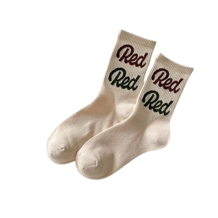 Dudie - Korean Children Fashion - #Kfashion4kids - Red Teddy Socks - 10