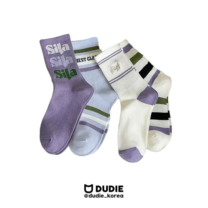 Dudie - Korean Children Fashion - #Kfashion4kids - Hey Purple Socks