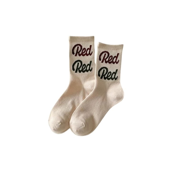 Dudie - Korean Children Fashion - #childrensboutique - Red Teddy Socks - 3