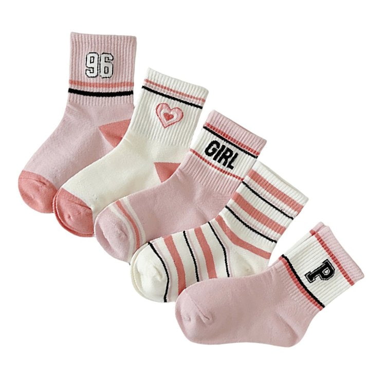 Dudie - Korean Children Fashion - #childrensboutique - Heart Pink Socks - 10