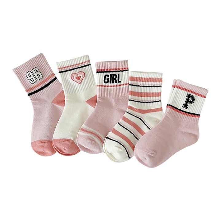 Dudie - Korean Children Fashion - #designkidswear - Heart Pink Socks - 11