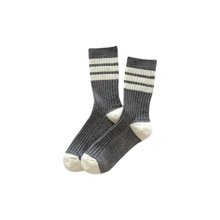 Dudie - Korean Children Fashion - #designkidswear - Heart Gray Socks - 5