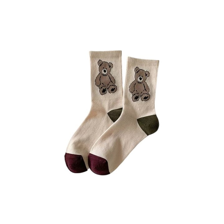 Dudie - Korean Children Fashion - #discoveringself - Red Teddy Socks - 5