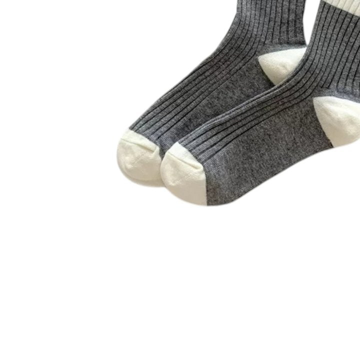 Dudie - Korean Children Fashion - #discoveringself - Heart Gray Socks - 6