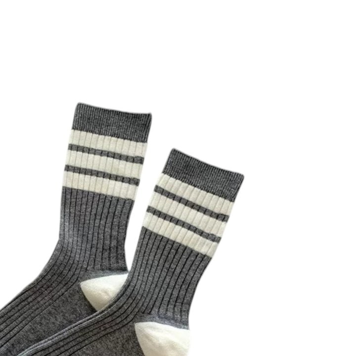 Dudie - Korean Children Fashion - #fashionkids - Heart Gray Socks - 7