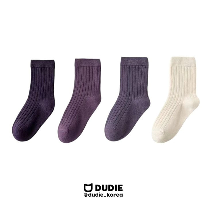 Dudie - Korean Children Fashion - #kidsshorts - Standard Purple Socks