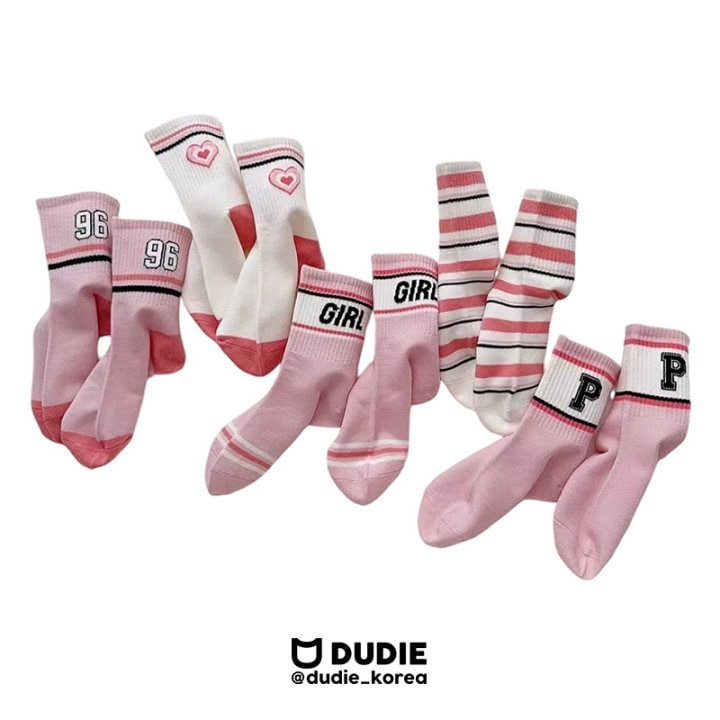 Dudie - Korean Children Fashion - #kidsstore - Heart Pink Socks