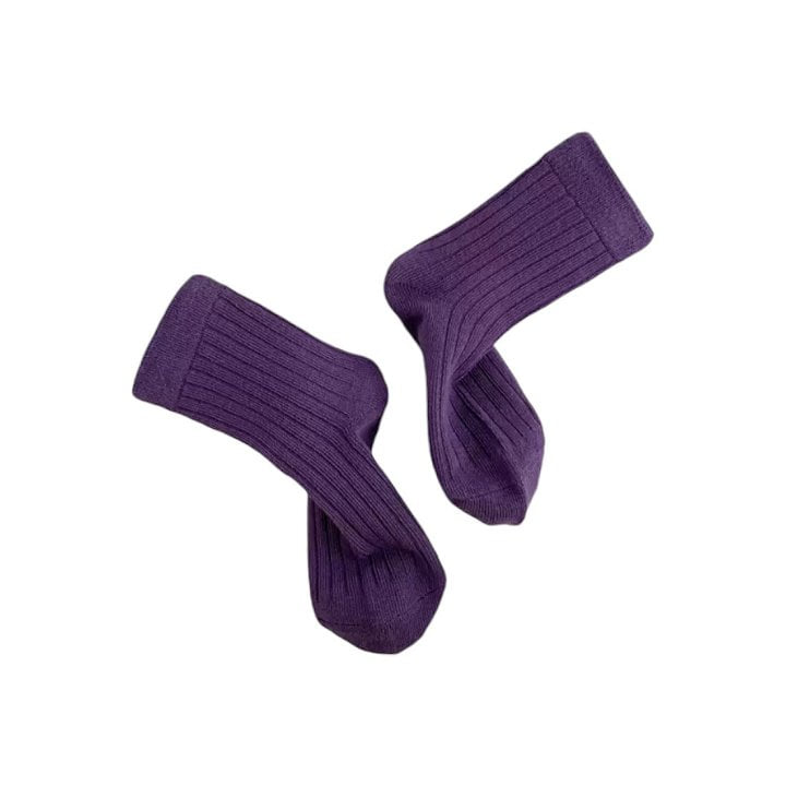 Dudie - Korean Children Fashion - #kidzfashiontrend - Standard Purple Socks - 3