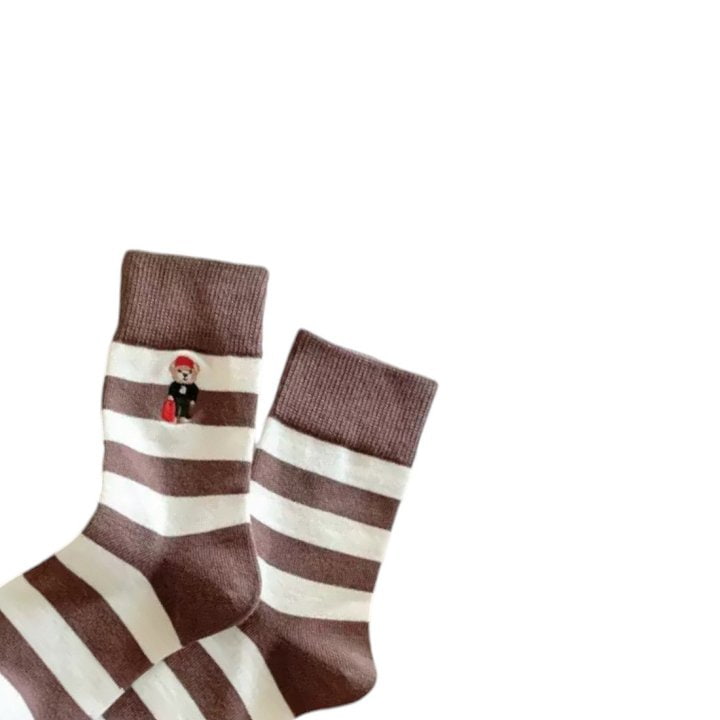 Dudie - Korean Children Fashion - #littlefashionista - School Teddy Socks - 6