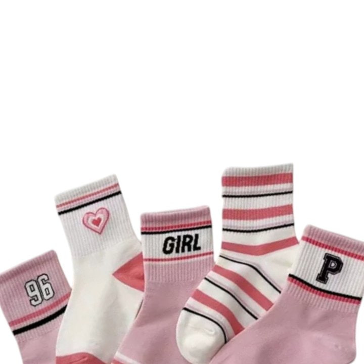 Dudie - Korean Children Fashion - #magicofchildhood - Heart Pink Socks - 5